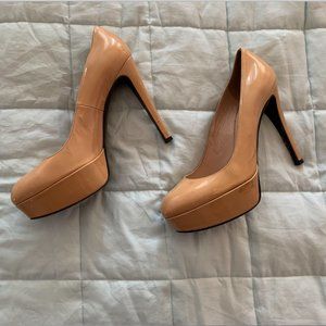 Stuart Weitzman Patent Leather Nude Pumps